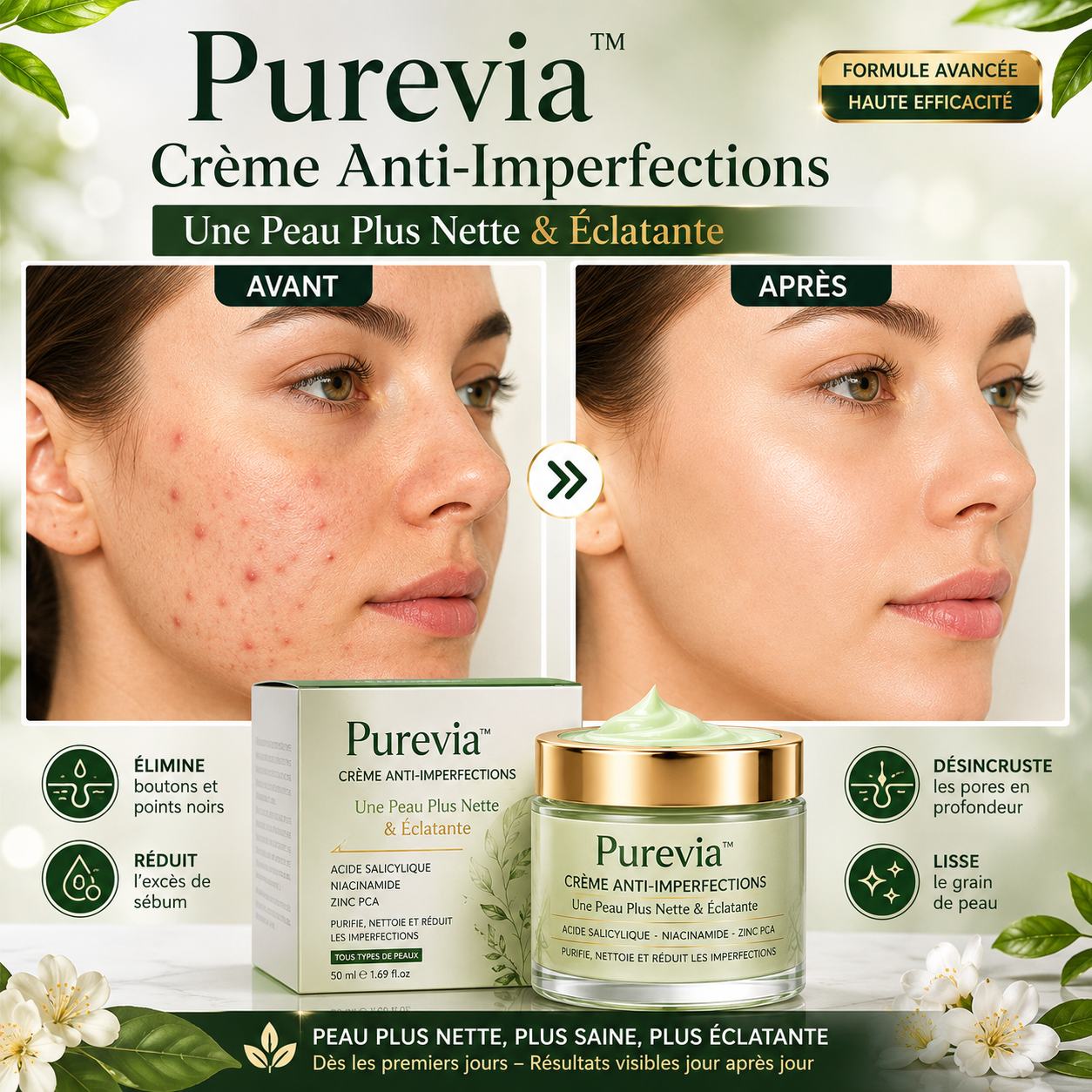 Purevia™ Crème Anti-Imperfections | Une Peau Plus Nette & Éclatante