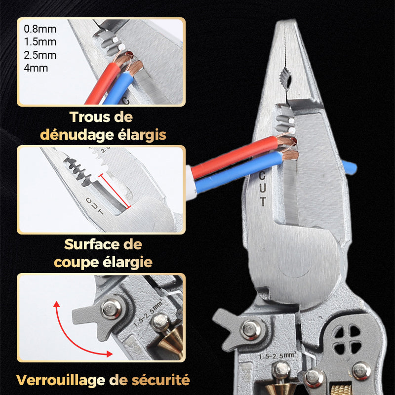✅Pince à Dénuder 8-en-1 avec Testeur de Tension🧰