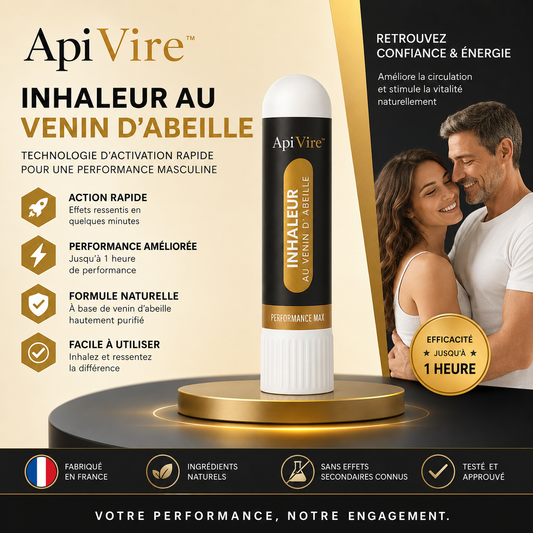 ApiVire™ Inhalateur au Venin d'Abeille | Technologie d'Activation Rapide pour une Performance Masculine Jusqu'à 1 Heure