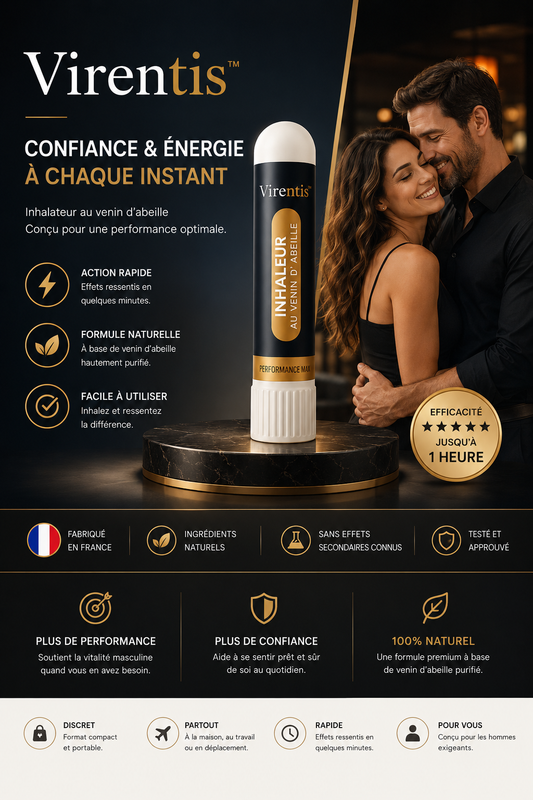 Virentis™ Inhalateur Bien-Être Homme | Technologie d'Activation Rapide pour une Confiance Masculine Durable