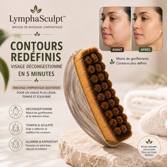 LymphaSculpt™ Brosse Visage pour Massage Lymphatique Apparence Décongestionnée en 5 Minutes
