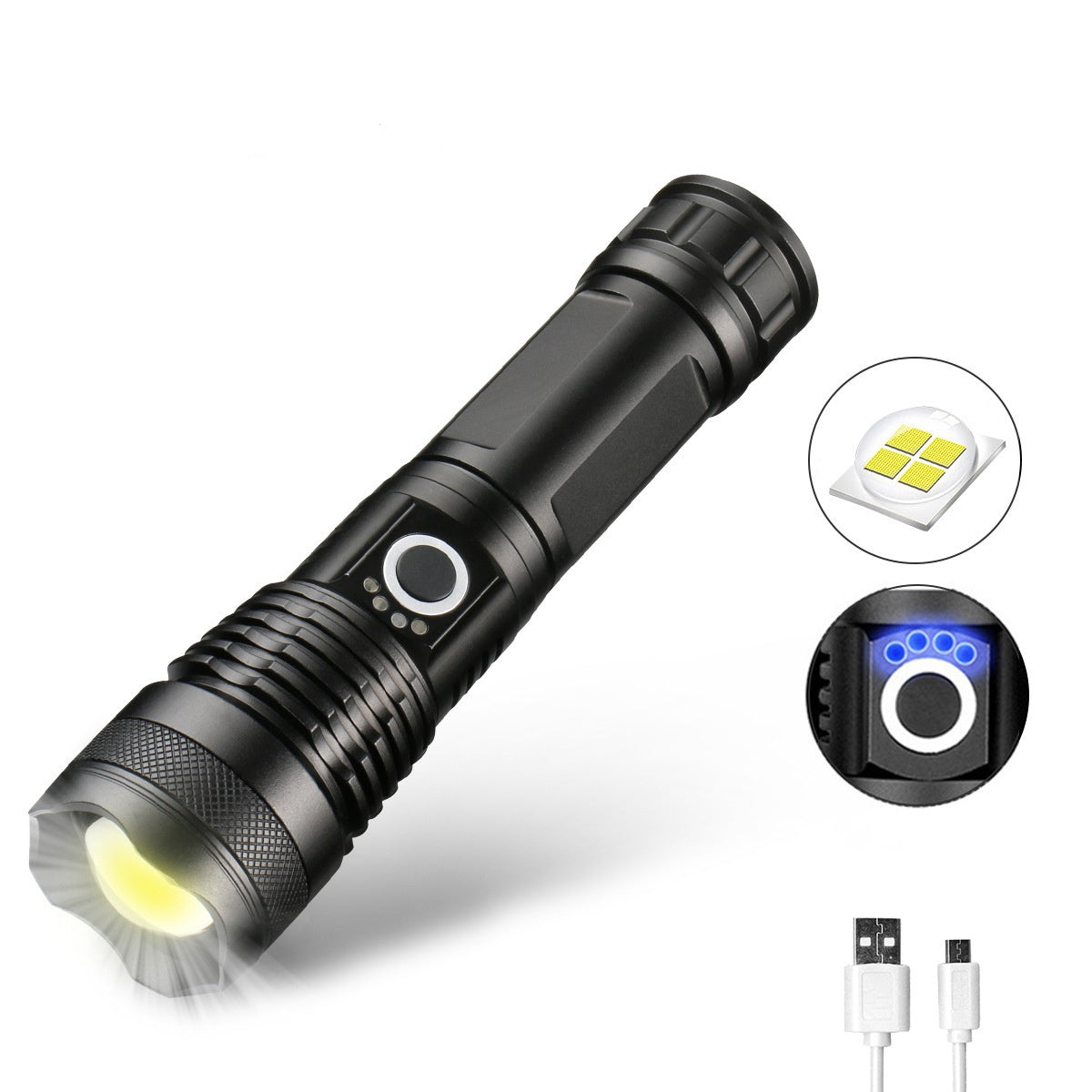 Lampe de poche laser tactique rechargeable à LED 90000 High Lumens⚡